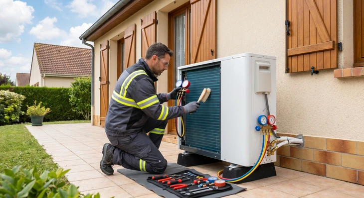Intérieur d'une chaufferie résidentielle avec installation de chauffage central